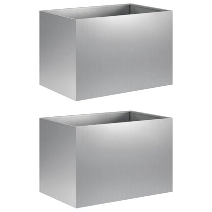 Trädgårdsplanterare 2 st Silver 60 x 40 x 40 cm