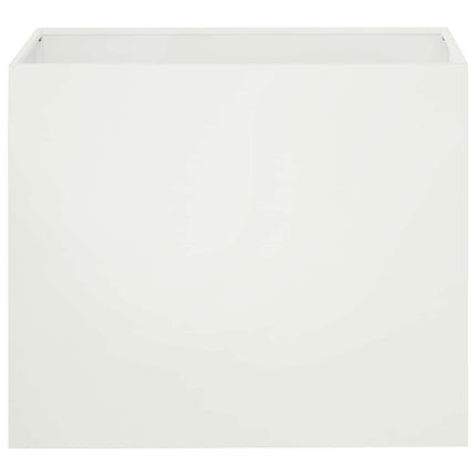 Trädgårdsplanterare 2 st Vit 60 x 40 x 50 cm Kallvalsat stål