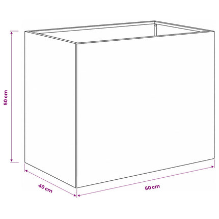 Trädgårdsplanterare Antracit 60 x 40 x 50 cm Kallvalsat stål