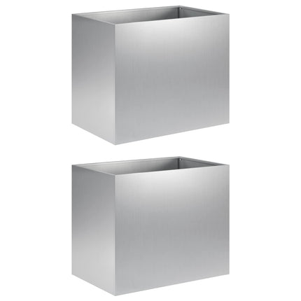 Trädgårdsplanterare 2 st Silver 60 x 40 x 50 cm