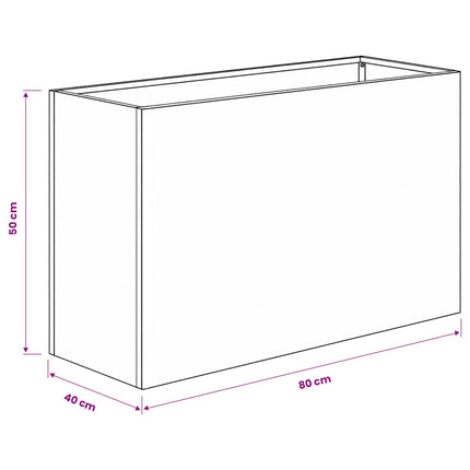 Trädgårdsplanterare Antracit 80 x 40 x 50 cm Kallvalsat stål