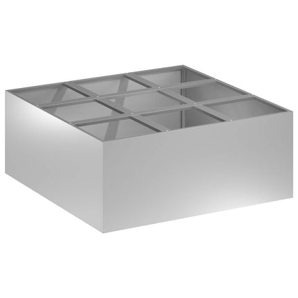 Trädgårdsplanterare Silver 100 x 100 x 20 cm Galvaniserat stål