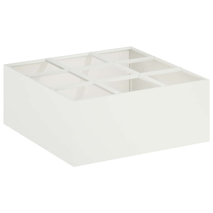 Trädgårdsplanterare Vit 100 x 100 x 30 cm Kallvalsat stål