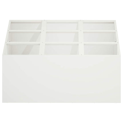 Trädgårdsplanterare Vit 100 x 100 x 30 cm Kallvalsat stål
