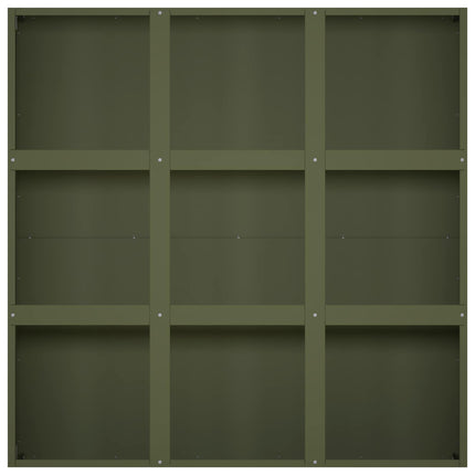Trädgårdsplanterare Olivgrön 100 x 100 x 30 cm Kallvalsat stål