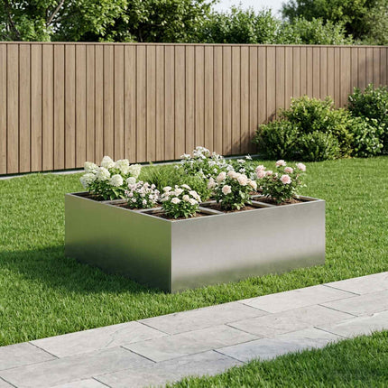 Trädgårdsplanterare Silver 100 x 100 x 30 cm Rostfritt stål