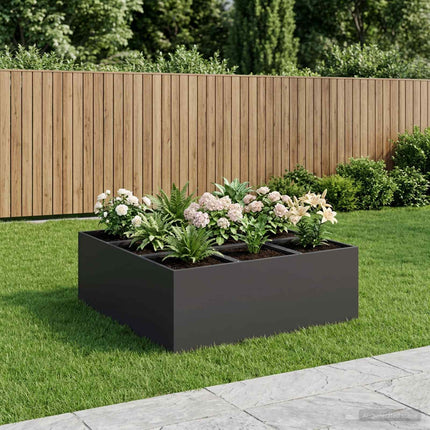 Trädgårdsplanterare Svart 100 x 100 x 40 cm Kallvalsat stål