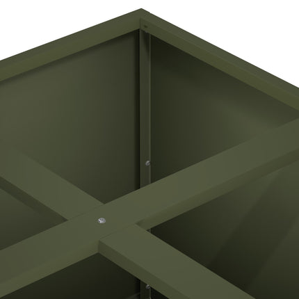 Trädgårdsplanterare Olivgrön 100 x 100 x 40 cm Kallvalsat stål