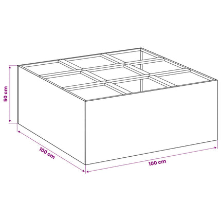 Trädgårdsplanterare Antracit 100 x 100 x 50 cm Kallvalsat stål