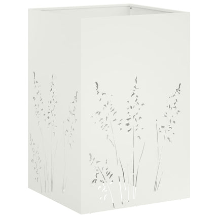 Trädgårdsplanterare 2 st Vit 50 x 50 x 75 cm Kallvalsat stål