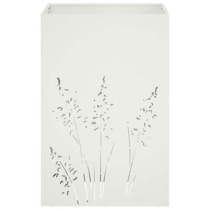 Trädgårdsplanterare 2 st Vit 50 x 50 x 75 cm Kallvalsat stål