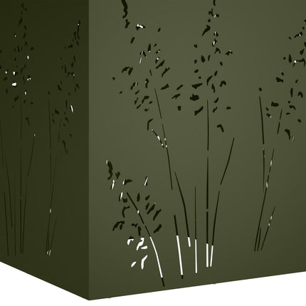 Trädgårdsplanterare Olivgrön 50 x 50 x 75 cm Kallvalsat stål