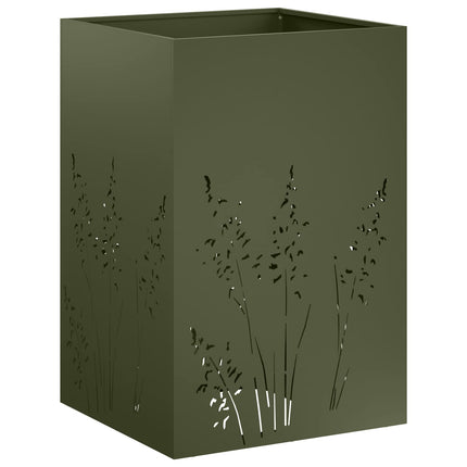 Trädgårdsplanterare Olivgrön 50 x 50 x 75 cm Kallvalsat stål