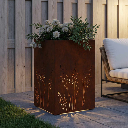 Trädgårdsplanterare Rostig 50 x 50 x 75 cm Väderbeständig stål