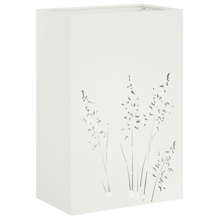 Trädgårdsplanterare Vit 50 x 30 x 75 cm Kallvalsat stål