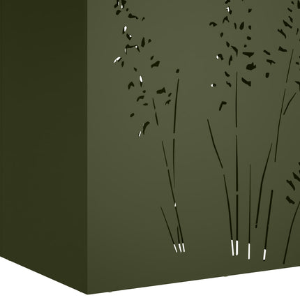 Trädgårdsplanterare Olivgrön 50 x 30 x 75 cm Kallvalsat stål