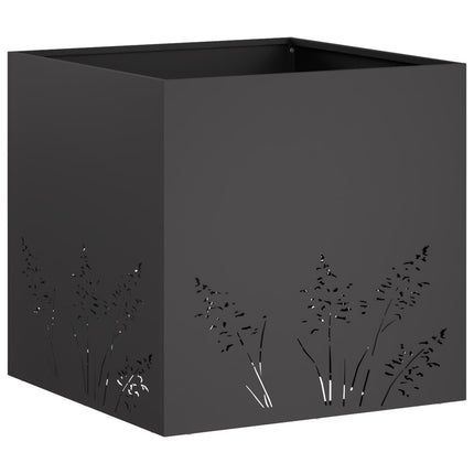 Trädgårdsplanterare Svart 50 x 50 x 49 cm Kallvalsat stål