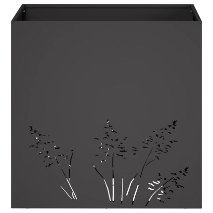 Trädgårdsplanterare Svart 50 x 50 x 49 cm Kallvalsat stål