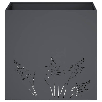 Trädgårdsplanterare Antracit 50 x 50 x 49 cm Kallvalsat stål