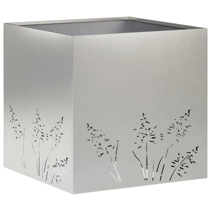 Trädgårdsplanterare Silver 50 x 50 x 49 cm Rostfritt stål