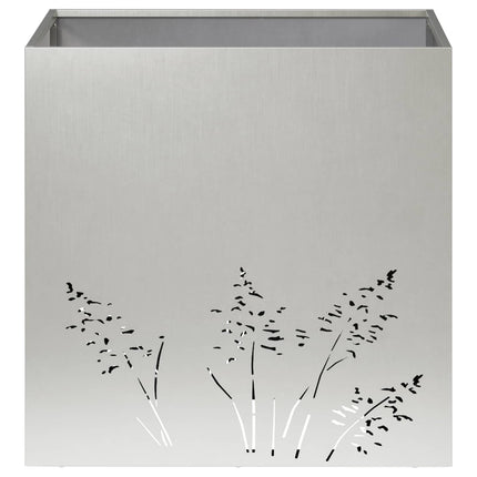 Trädgårdsplanterare 2 st Silver 50 x 50 x 49 cm Rostfritt stål