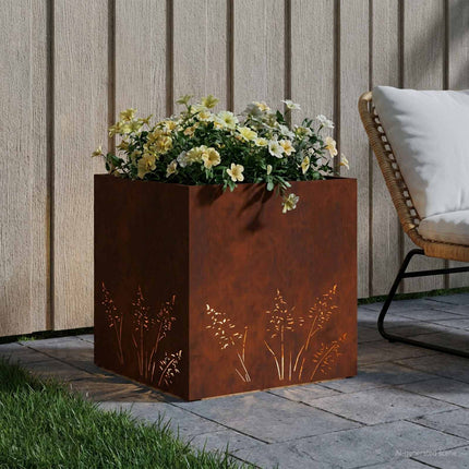 Trädgårdsplanterare Rostig 50 x 50 x 49 cm Väderbeständig stål
