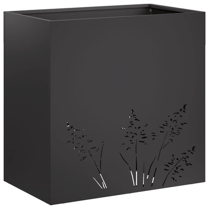 Trädgårdsplanterare 2 st Svart 50 x 30 x 49 cm Kallvalsat stål