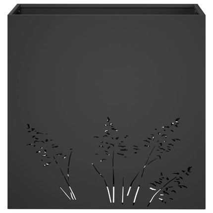 Trädgårdsplanterare 2 st Svart 50 x 30 x 49 cm Kallvalsat stål