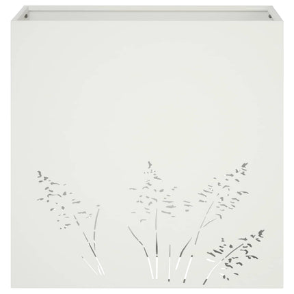 Trädgårdsplanterare 2 st Vit 50 x 30 x 49 cm Kallvalsat stål