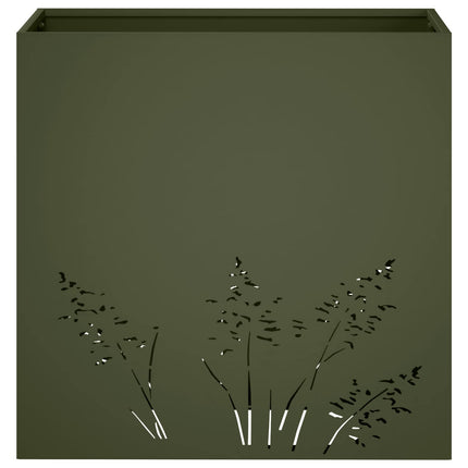 Trädgårdsplanterare Olivgrön 50 x 30 x 49 cm Kallvalsat stål