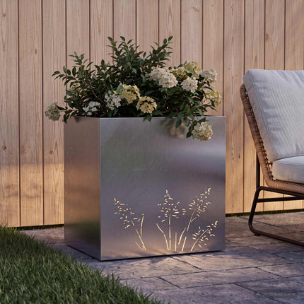 Trädgårdsplanterare Silver 50 x 30 x 49 cm Rostfritt stål