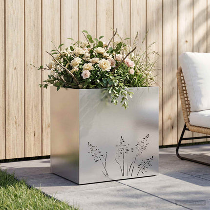 Trädgårdsplanterare Silver 50 x 30 x 49 cm Galvaniserat stål