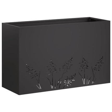 Trädgårdsplanterare Svart 80 x 20 x 49 cm Kallvalsat stål
