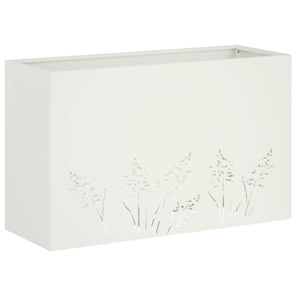 Trädgårdsplanterare 2 st Vit 80 x 20 x 49 cm Kallvalsat stål