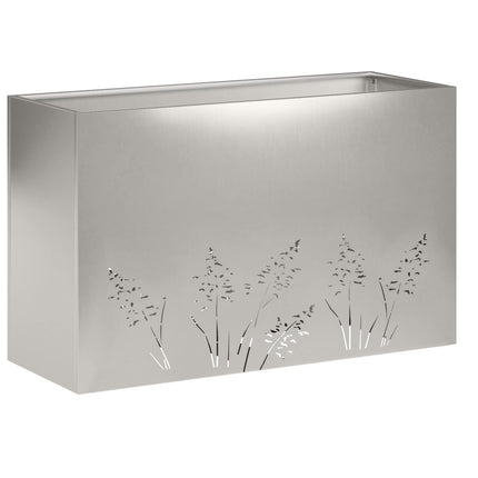 Trädgårdsplanterare Silver 80 x 20 x 49 cm Rostfritt stål