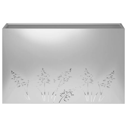 Trädgårdsplanterare 2 st Silver 80 x 20 x 49 cm