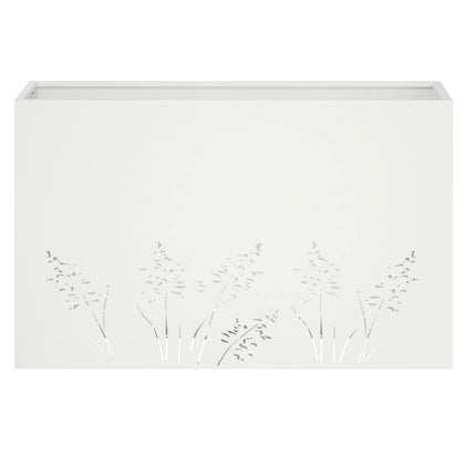 Trädgårdsplanterare 2 st Vit 80 x 30 x 49 cm Kallvalsat stål