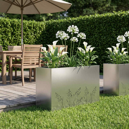 Trädgårdsplanterare Silver 80 x 30 x 49 cm Galvaniserat stål