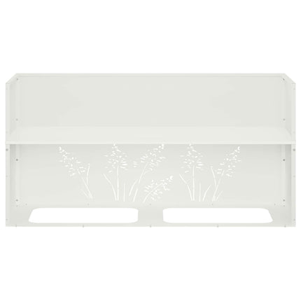 Trädgårdsplanterare Vit 100 x 20 x 49 cm Kallvalsat stål