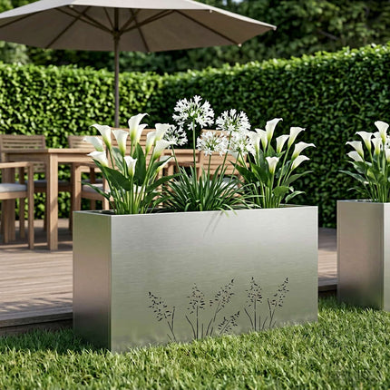 Trädgårdsplanterare Silver 100 x 20 x 49 cm Rostfritt stål