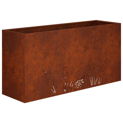 Trädgårdsplanterare 2 st Rostig 100 x 20 x 49 cm