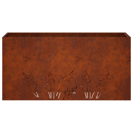 Trädgårdsplanterare 2 st Rostig 100 x 20 x 49 cm