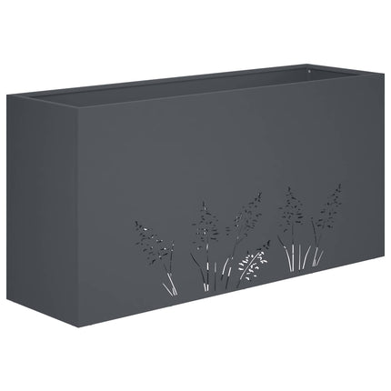 Trädgårdsplanterare 2 st Antracit 100 x 30 x 49 cm