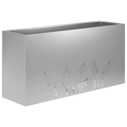 Trädgårdsplanterare 2 st Silver 100 x 30 x 49 cm