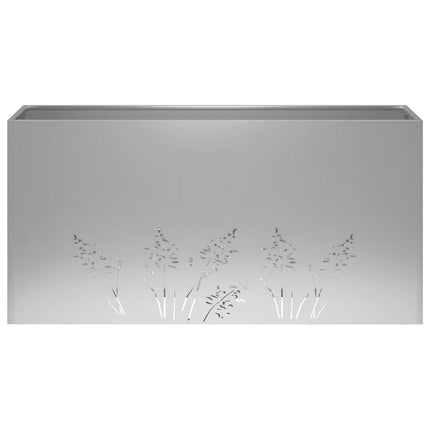 Trädgårdsplanterare 2 st Silver 100 x 30 x 49 cm