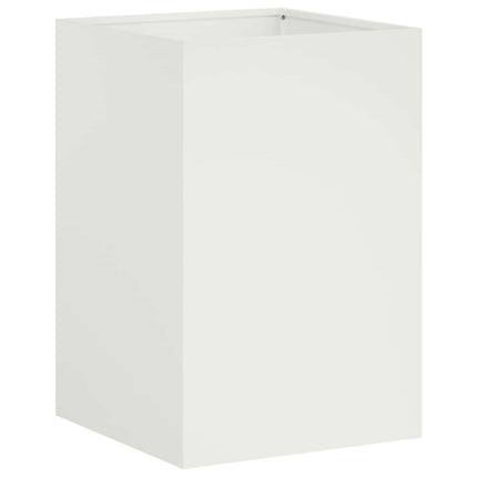 Trädgårdsplanterare Vit 40 x 40 x 60 cm Kallvalsat stål