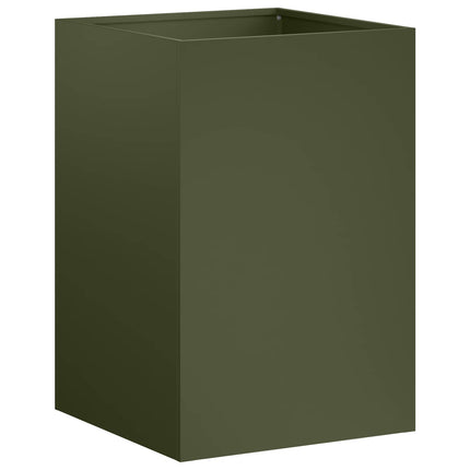 Trädgårdsplanterare Olivgrön 40 x 40 x 60 cm Kallvalsat stål