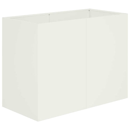 Trädgårdsplanterare Vit 80 x 40 x 60 cm Kallvalsat stål