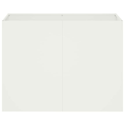 Trädgårdsplanterare Vit 80 x 40 x 60 cm Kallvalsat stål