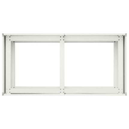 Trädgårdsplanterare Vit 80 x 40 x 60 cm Kallvalsat stål